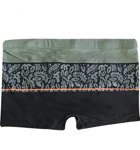 Sunga Boxer Mash Hang Loose Listra Folhagem Verde e Preta - 2