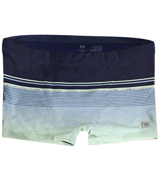 Sunga Boxer Mash Hang Loose Degradê Listrada Azul e Verde