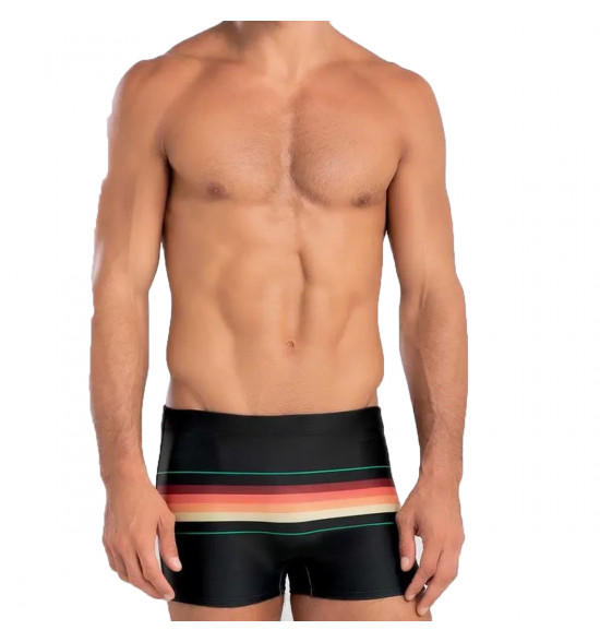 Sunga Boxer Mash Hang Loose Listra Preta e Laranja - 3