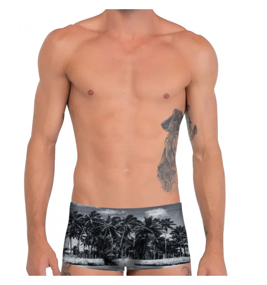 Sunga Boxer Mash Estampada Praia Cinza - 3