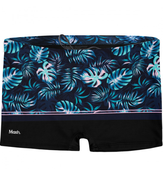 Sunga Boxer Mash Estampada Azul Turquesa e Preto