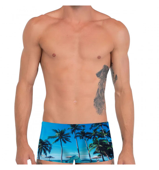 Sunga Boxer Mash Estampada Praia Azul - 3
