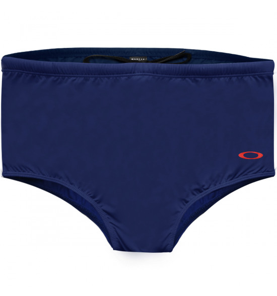 Sunga Oakley Basic Swim Trunk Azul Marinho com Red Logo