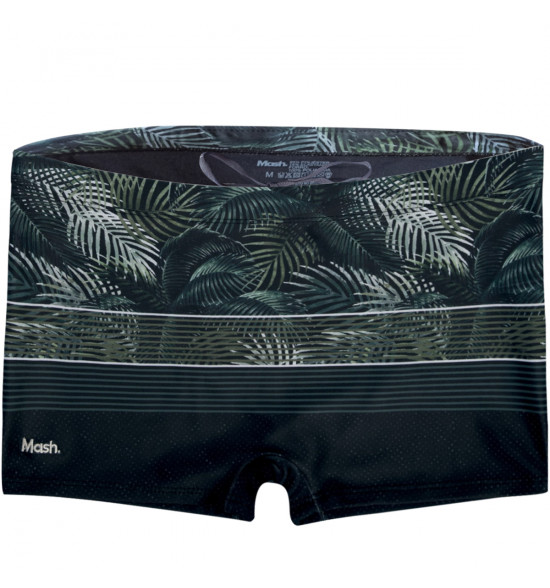 Sunga Boxer Mash Listrada Folhagem Preto