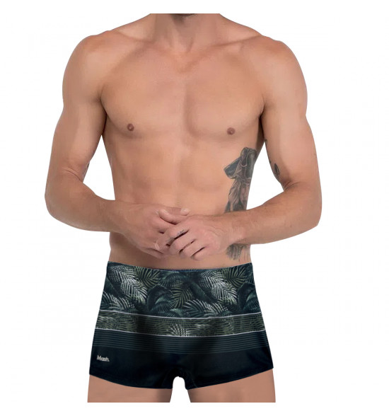 Sunga Boxer Mash Listrada Folhagem Preto - 3