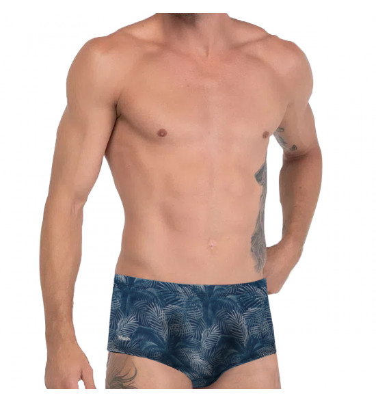 Sunga Slip Mash Estampada Folhagem Cinza Azulada - 3