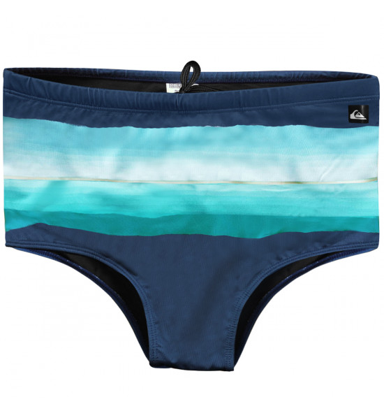Sunga Quiksilver Slip Resin Tint Azul Marinho com Listras Degradê