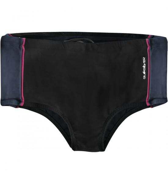 Sunga Quiksilver Slip Side Omni Preta com Lateral Cinza