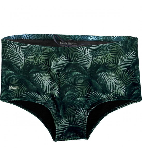 Sunga Slip Mash Estampada Folhagem Verde