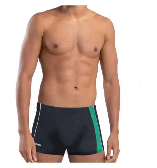Sunga Boxer Mash Cinza com Lista Verde - 3