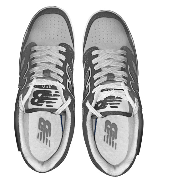 Tênis New Balance NB480 Low Grafiti com Branco - 2