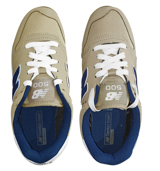 Tênis New Balance 500 v2 Bege com Marinho - 2