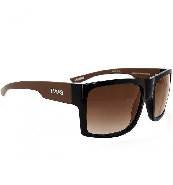 Óculos Evoke Code II BRA08 Shine Black Matte Brown/Lente Brown Gradient