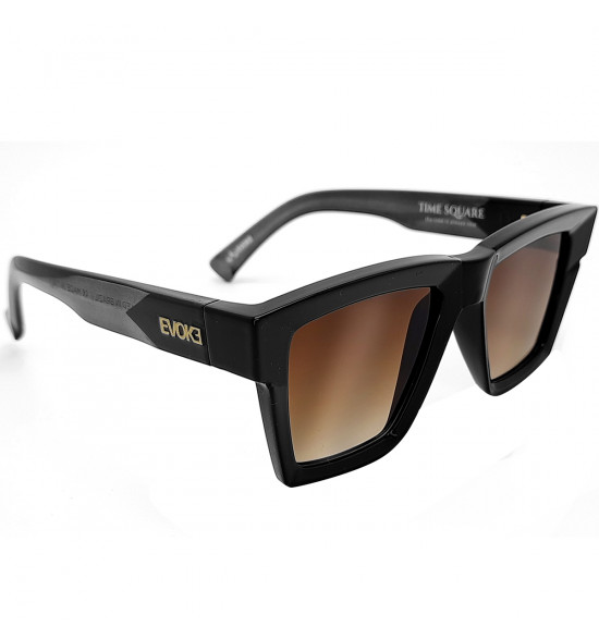 Óculos Evoke Time Square A02 Retrô Shine Black/Lente Brown Gradient