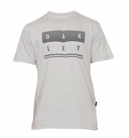 Camiseta Oakley Geométrica Stack Tee Cinza