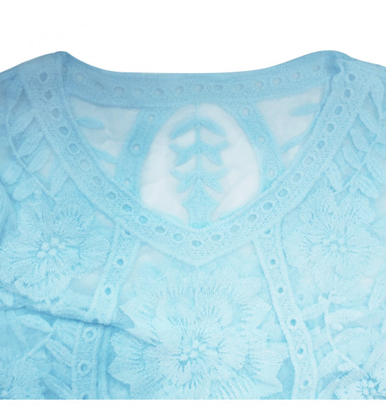 Saída de Praia Alma de Praia Kaftan Azul - 2