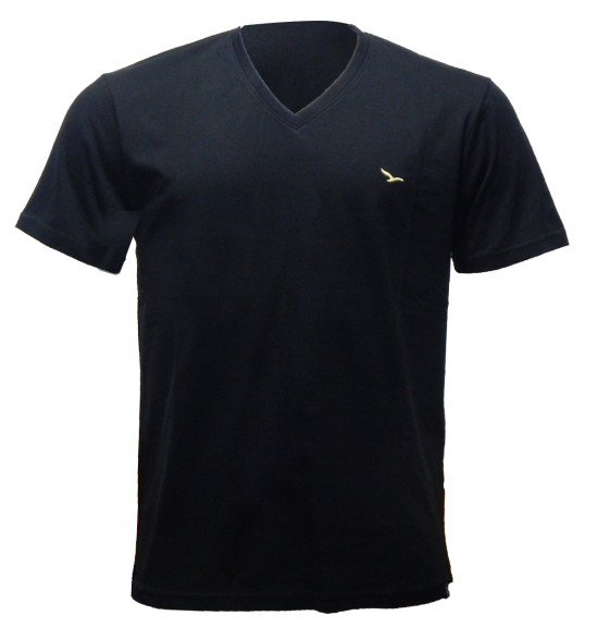 Rx Camiseta Alma de Praia Gola V Flame Preto