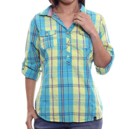 Sx Camisa Alma De Praia Xadrez Amber Verde