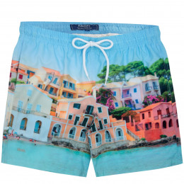 Shorts Água Mash Estampado Paradise Azul Claro