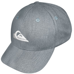 Boné Quiksilver Decades Heather Cinza Mescla Logo Branco