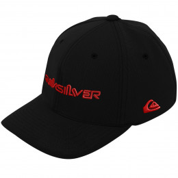 Boné Quiksilver Decades Type Preto com Vermelho