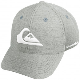 Boné Quiksilver Decades Heather Cinza Mescla Logo Branco