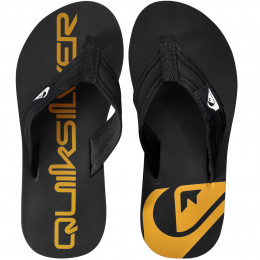 Chinelo Quiksilver Layback Sig Preto e Amarelo