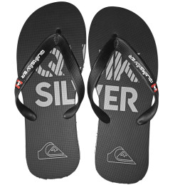 Chinelo Quiksilver Molokai Silver Transfer Preto