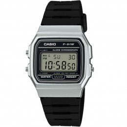 Relógio Casio Digital F-91WM-7ADF-SC Prata e Preto