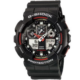 Relógio Casio G-Shock Digital e Analógico GA-100-1A4DR Preto e Vermelho