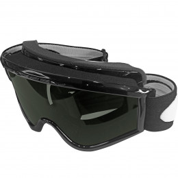 Óculos Goggle Oakley L Frame MX Sand Jet Black/Lentes Dark Grey & SAND Clear Anti-Fog