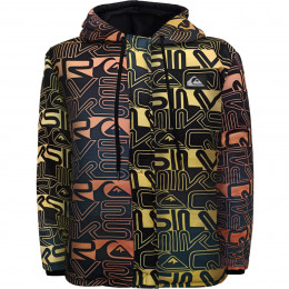 Jaqueta Quiksilver Puff Word Block Full Print Laranja