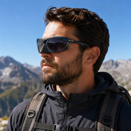 Óculos Oakley Plantaris Matte Translucent Abyss / Lente Prizm Grey Polarizada – Design Disruptivo e Visão Sem Reflexos