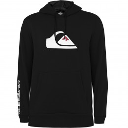 Moletom Quiksilver Comp Logo Preto Reforçado 305G com Capuz