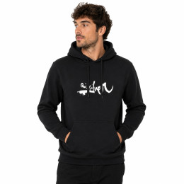 Moletom Quiksilver Impaired Logo DNA Preto Fechado com Capuz