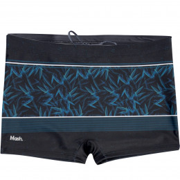 Sunga Boxer Mash Listrada Folhagem Preto e Marinho