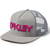 Boné Oakley Factory Pilot Trucker Cinza com Logo Rosa - 1