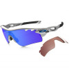 Óculos Oakley Radarlock Edge Vented Silver/Lentes Ice Iridium e Clear VR28 - 3